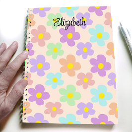 Schattigee veelkleurige retro madeliefjes girly jo notitieboek