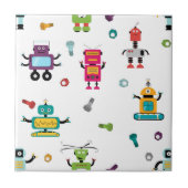 Schattigee veelkleurige robots Kinder Robot Naadlo Tegeltje (Voorkant)