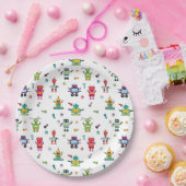 Schattigee veelkleurige Robots Kinder Robot Verjaa Papieren Bordje (Feest)