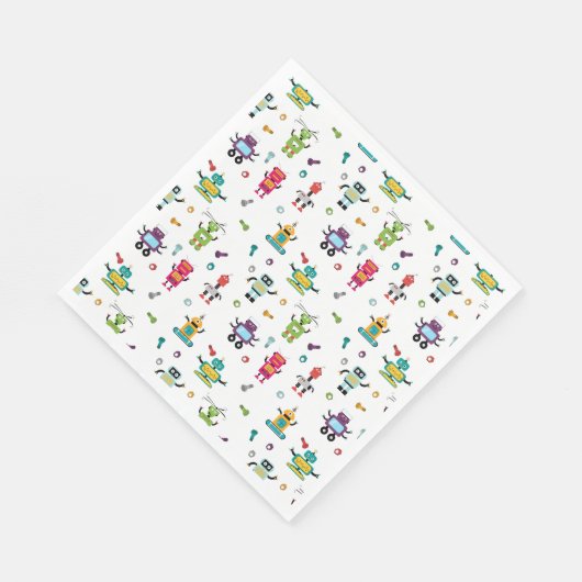 Schattigee veelkleurige Robots Kinder Robot Verjaa Servet (Hoek)