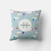 Schattigee veelkleurige vliegers Kinder monogram Kussen (Achterkant)