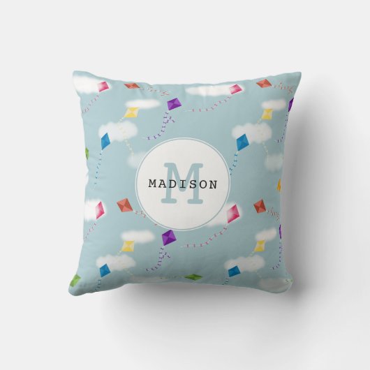 Schattigee veelkleurige vliegers Kinder monogram Kussen (Achterkant)