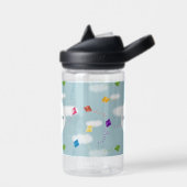 Schattigee veelkleurige vliegers Kinder monogram Waterfles (Links)