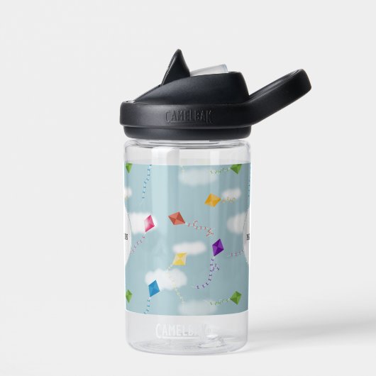 Schattigee veelkleurige vliegers Kinder monogram Waterfles (Links)