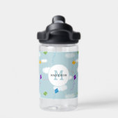 Schattigee veelkleurige vliegers Kinder monogram Waterfles (Achterkant)
