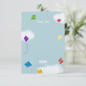 Schattigee veelkleurige vliegers Kinder Patroon Bedankkaart (Staand voorkant)