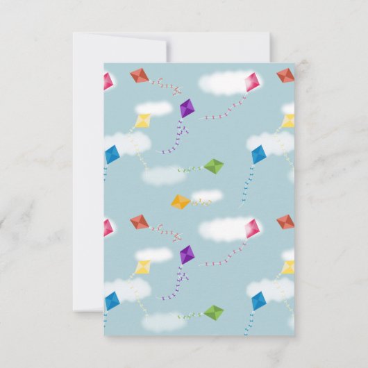 Schattigee veelkleurige vliegers Kinder Patroon Bedankkaart (Achterkant)