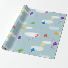 Schattigee veelkleurige vliegers Kinder Patroon Cadeaupapier