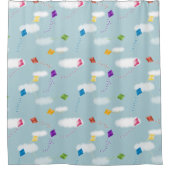 Schattigee veelkleurige vliegers Kinder Patroon Douchegordijn (Voorkant)