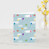 Schattigee veelkleurige vliegers Kinder Patroon Kaart (Gele Bloem)