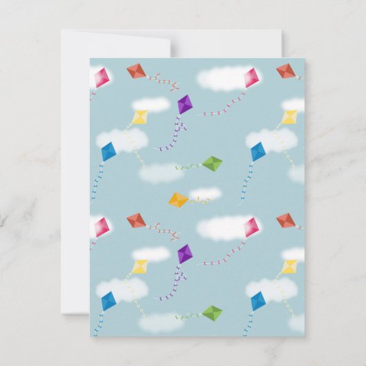 Schattigee veelkleurige vliegers Kinder Patroon Notitiekaartje (Achterkant)