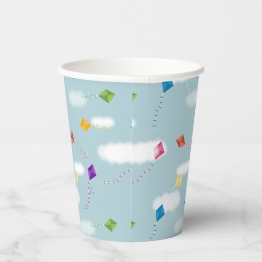 Schattigee veelkleurige vliegers Kinder Patroon Papieren Bekers (Rechts)