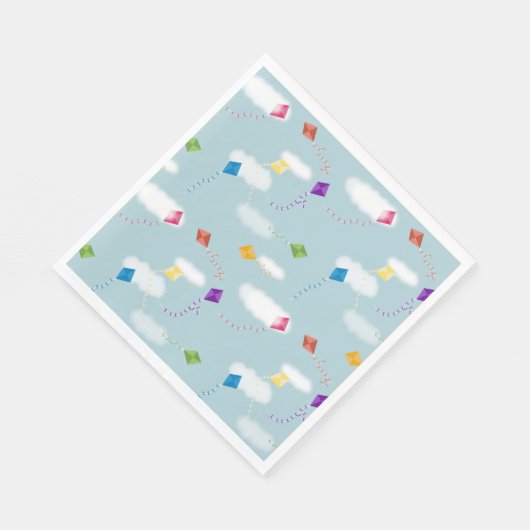 Schattigee veelkleurige vliegers Kinder Patroon Servet (Hoek)