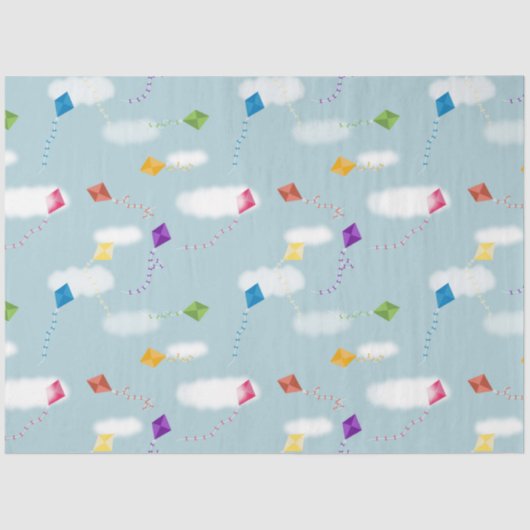 Schattigee veelkleurige vliegers Kinder Patroon Tissuepapier (Voorkant)