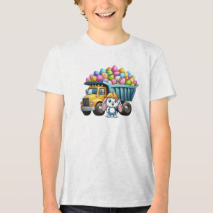 Schattigee veer/paashaas dump truck Tri-Blend shirt