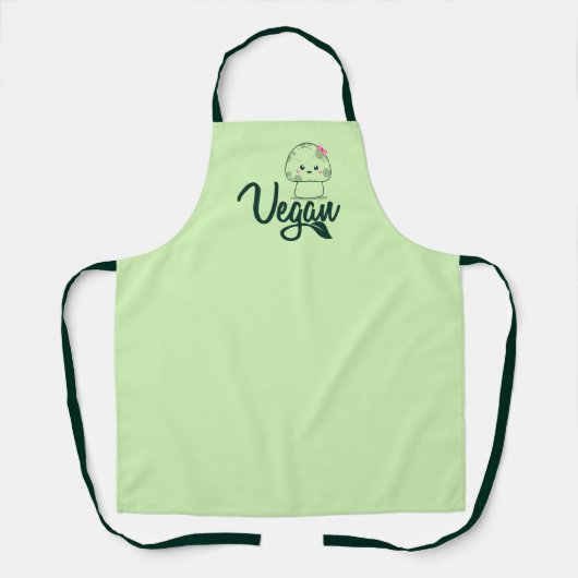 Schattigee veganistische paddenstoel schort (Voorkant)