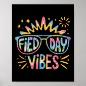Schattigee Velddag Vibes Tie Dye voor Docent Kinde Poster (Voorkant)