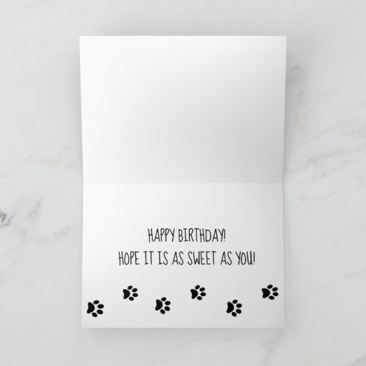 Schattigee Verjaardag Chihuahua met Cupcake Kaart (Binnen)