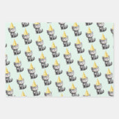 Schattigee verjaardag kitten inpakpapier vel (Voorkant 2)