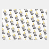 Schattigee verjaardag kitten inpakpapier vel (Voorkant)