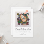 Schattigee verjaardag moeder van reddingkat kaart (Voorkant / Achterkant in situ)