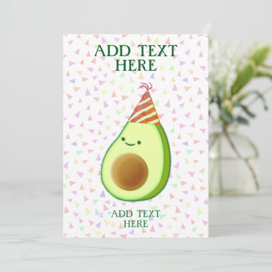 Schattigee verjaardag van de avocado kaart (Staand voorkant)