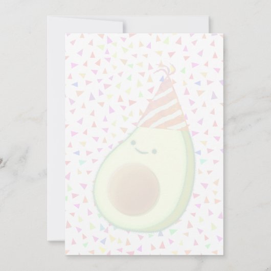 Schattigee verjaardag van de avocado kaart (Achterkant)