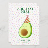 Schattigee verjaardag van de avocado kaart (Voorkant / Achterkant)
