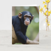 Schattigee verjaardag van de chimp kaart (Gele Bloem)