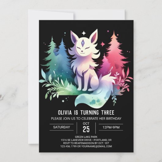 Schattigee Verjaardag van de Enchanted Wolf Kaart (Voorkant)