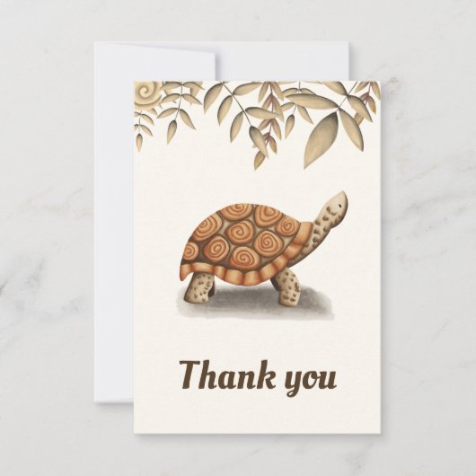 Schattigee verjaardag van de schildpad bedankkaart (Voorkant)