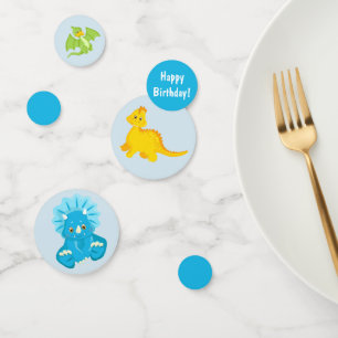 Schattigee verjaardag van dinosaurus confetti