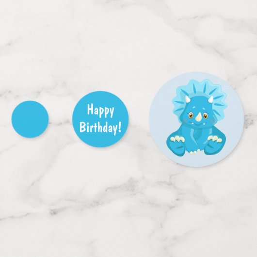 Schattigee verjaardag van dinosaurus confetti (Achterkanten)