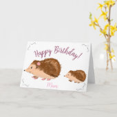 Schattigee verjaardag van Hedgehog Mum Kaart (Gele Bloem)