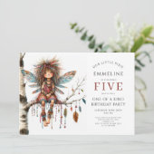 Schattigee verjaardag van Pixie Fairy Girl Kaart (Staand voorkant)