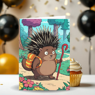Schattigee verjaardag van Porcupine Grandson Kaart