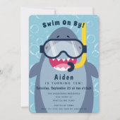 Schattigee verjaardag van Shark Pool Party Kaart (Voorkant)