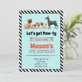 Schattigee verjaardagsfeestuitnodiging kaart (Staand voorkant)