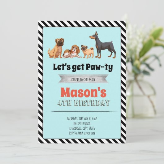 Schattigee verjaardagsfeestuitnodiging kaart (Staand voorkant)