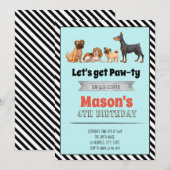 Schattigee verjaardagsfeestuitnodiging kaart (Voorkant / Achterkant)