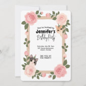 Schattigee verjaardagsuitnodiging met een bloemkat kaart (Voorkant)