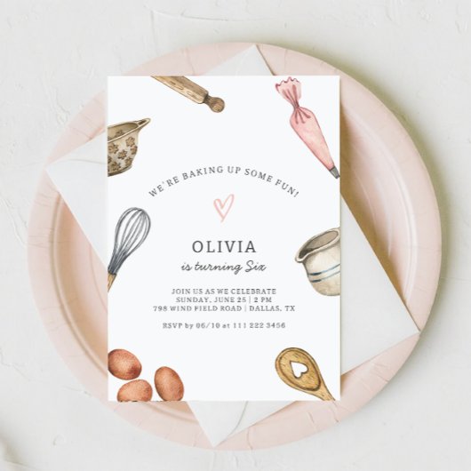 Schattigee verjaardagsuitnodiging van het bakkersf kaart