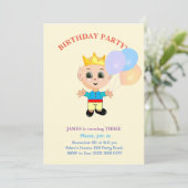 Schattigee verjaardagsuitnodiging voor jongens kaart (Staand voorkant)