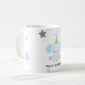 Schattigee verjaardagsuitnodiging voor olifanten koffiemok (Voorkant links)