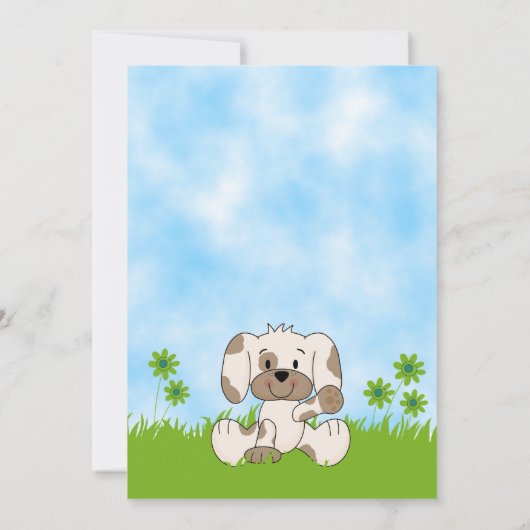 Schattigee verjaardagsuitnodiging voor puppy's voo kaart (Achterkant)