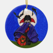 Schattigee verlegen kleine vampier vleermuizen maa keramisch ornament (Voorkant)