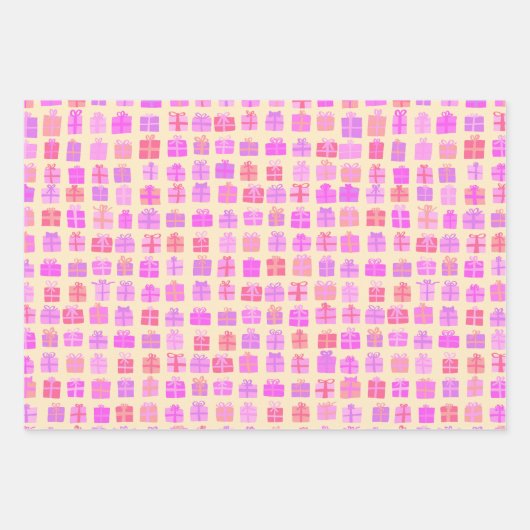 Schattigee Verpakte Geschenken w Bows Vakantie Ker Inpakpapier Vel (Voorkant)