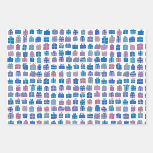 Schattigee Verpakte Geschenken w Bows Vakantie Ker Inpakpapier Vel (Voorkant 2)