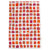 Schattigee Verpakte Geschenken w Bows Vakantie Ker Medium Cadeauzakje (Achterkant)