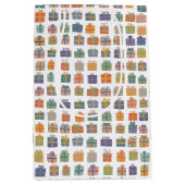 Schattigee Verpakte Geschenken w Bows Vakantie Ver Medium Cadeauzakje (Voorkant)